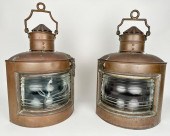 PAIR OF COPPER SHIP'S LANTERNS
