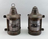 PAIR OF COPPER SHIP'S LANTERNS