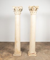 PAIR OF CORINTHIAN COLUMNS WIT