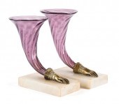 PAIR OF CORNUCOPIA MANTLE VASE