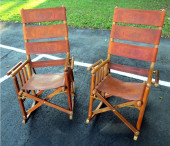 PAIR OF COSTA RICA TOOLED LEAT