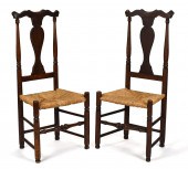 PAIR OF COUNTRY QUEEN ANNE CHA