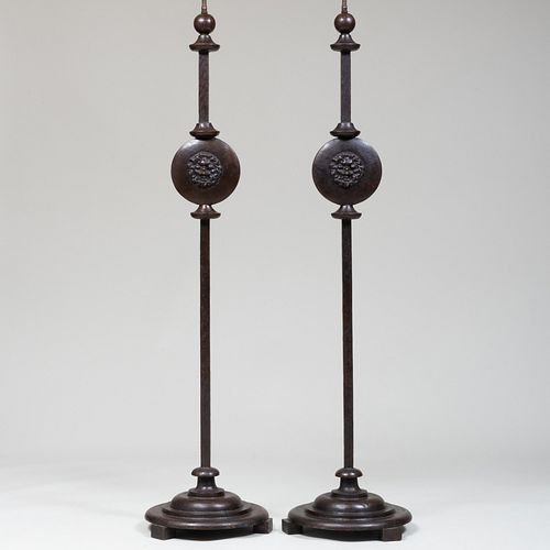 PAIR OF COUTURIER BRONZE FLOOR