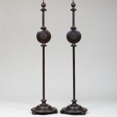 PAIR OF COUTURIER BRONZE FLOOR