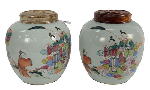 PAIR OF COVERED CHINESE FAMILLE