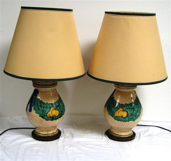 Pair of covered pottery jars