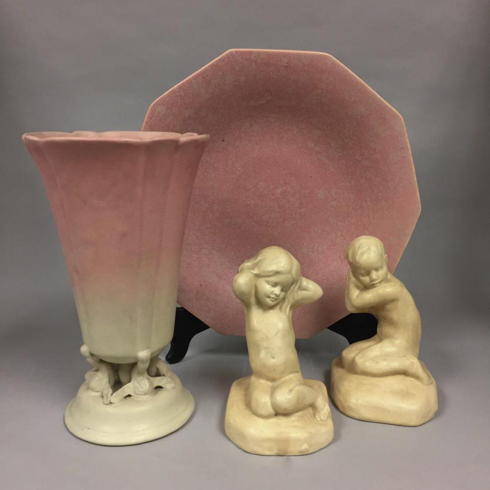 PAIR OF COWAN ART POTTERY