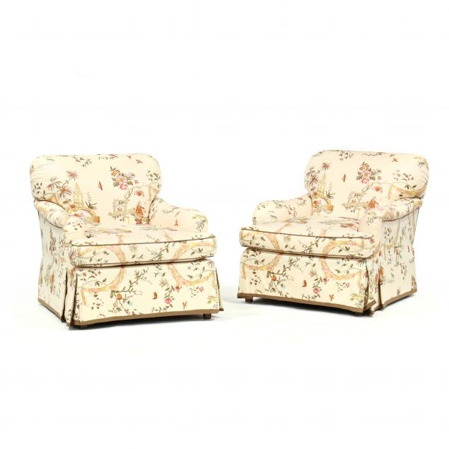 PAIR OF COWTAN & TOUT UPHOLSTERED