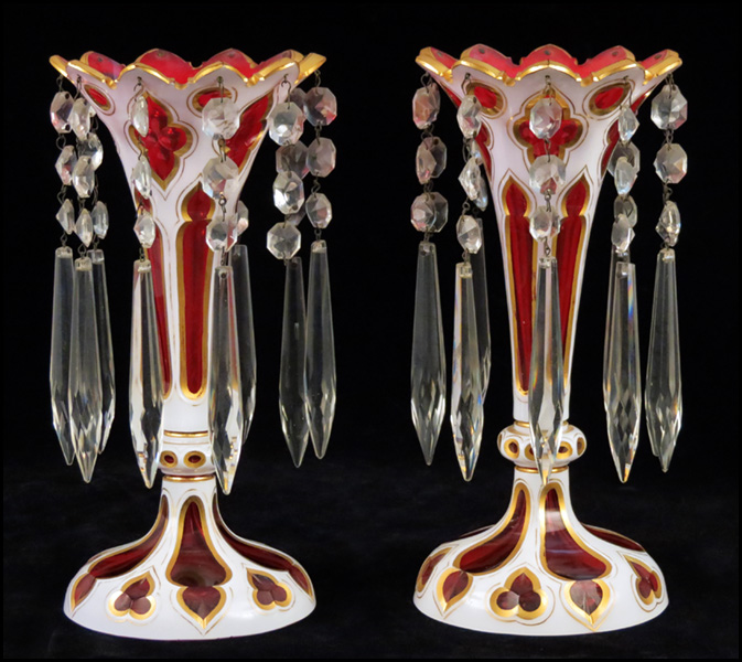 PAIR OF CRANBERRY CUT-TO-CLEAR
