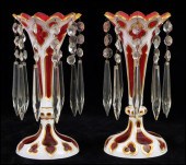 PAIR OF CRANBERRY CUT-TO-CLEAR