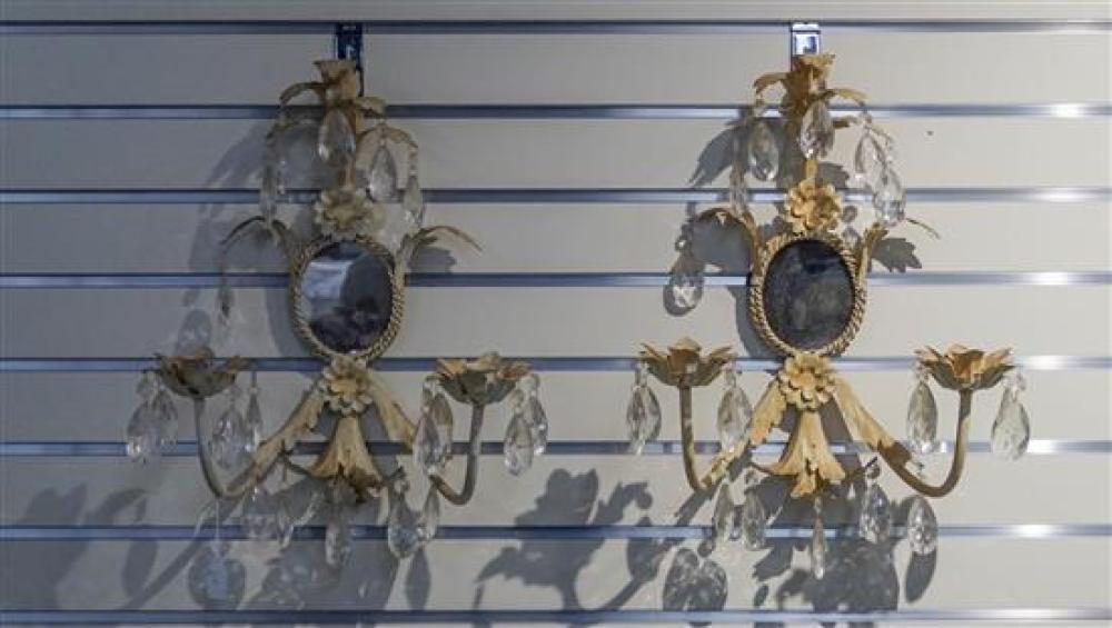PAIR OF CREAM PAINTED METAL