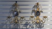 PAIR OF CREAM PAINTED METAL MI