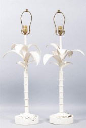 PAIR OF CREAM-PAINTED METAL PA