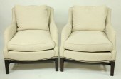 PAIR OF CREAM UPHOLSTERED ARMC