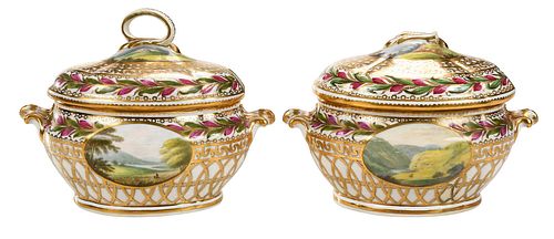 PAIR OF CROWN DERBY PORCELAIN