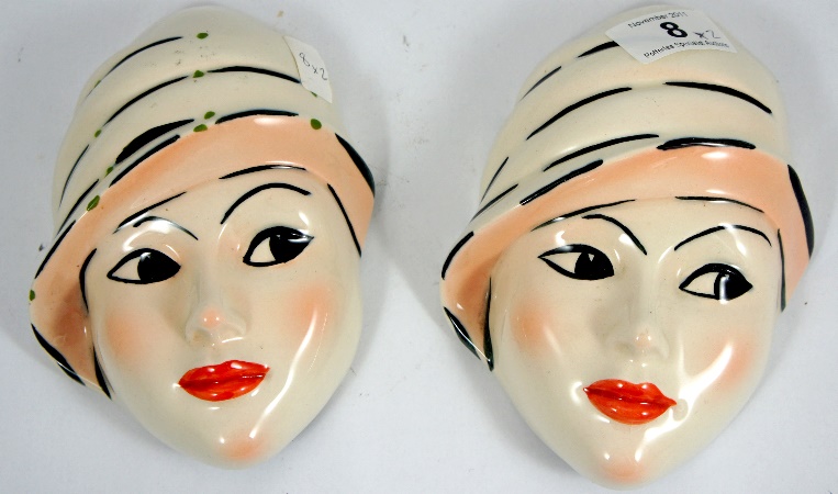 Pair of Crown Devon Art Deco Wall