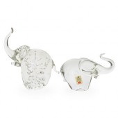 PAIR OF CRYSTAL ELEPHANT PAPER