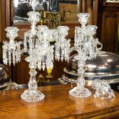 PAIR OF CRYSTAL GIRANDOLES, FO