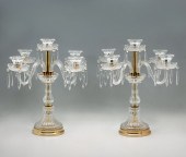 PAIR OF CRYSTAL TABLE CANDELAB