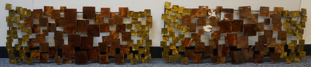 PAIR OF CURTIS JERE STYLE BRASS AND
