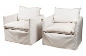 PAIR OF CUSTOM ARMCHAIRSPair o
