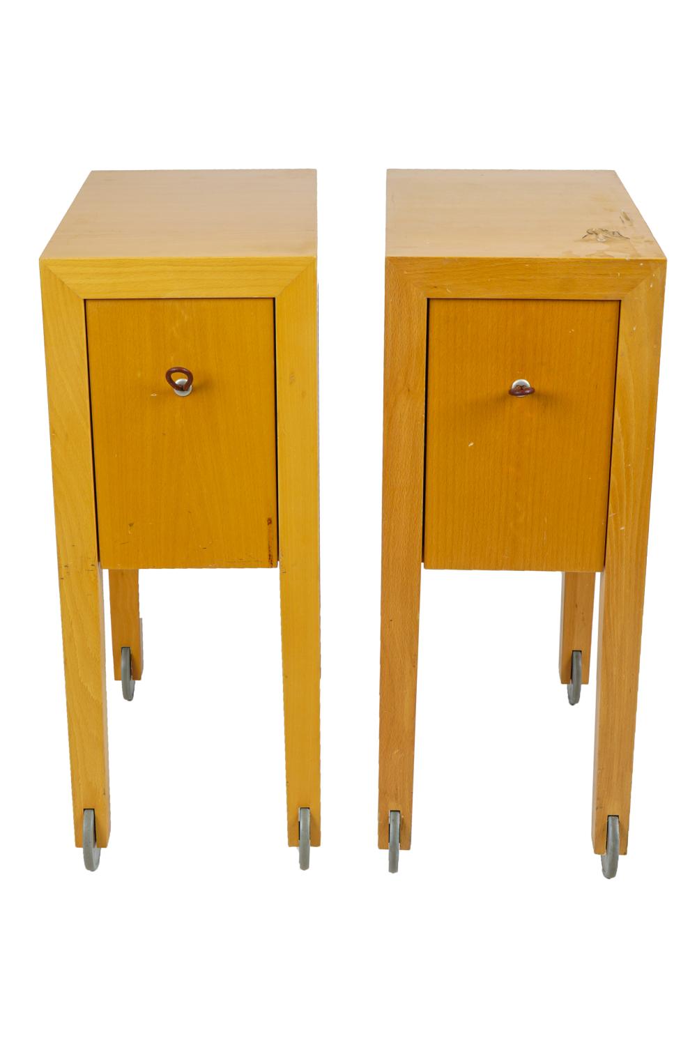 PAIR OF CUSTOM BLONDE WOOD