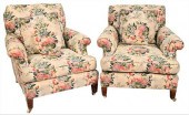 PAIR OF CUSTOM CHINTZ UPHOLSTE