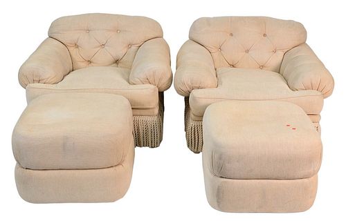 PAIR OF CUSTOM CLUB CHAIRS, EACH