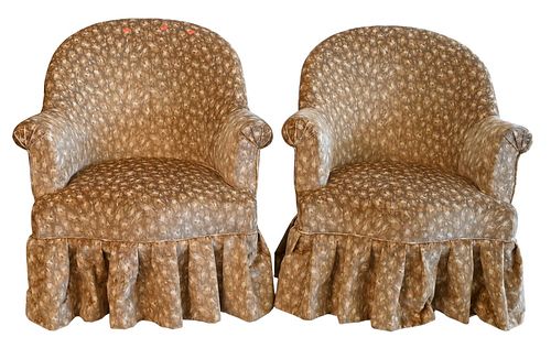 PAIR OF CUSTOM EASY CHAIRS,