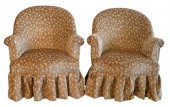 PAIR OF CUSTOM EASY CHAIRS, HA