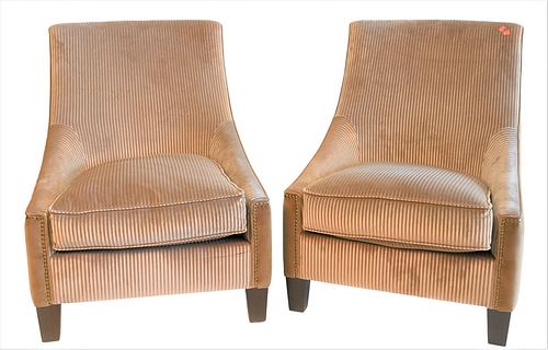 PAIR OF CUSTOM EASY CHAIRS, IN