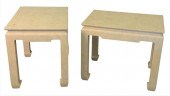PAIR OF CUSTOM END TABLES, FRO
