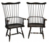 PAIR OF CUSTOM FANBACK WINDSOR