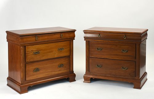 PAIR OF CUSTOM MADE THREE DRAWER
