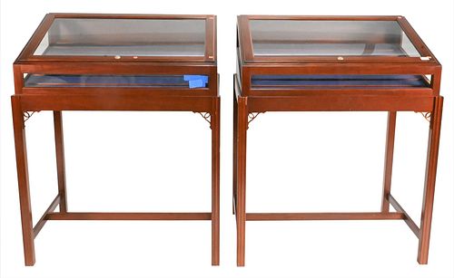 PAIR OF CUSTOM MAHOGANY DISPLAY