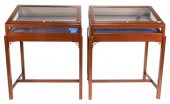 PAIR OF CUSTOM MAHOGANY DISPLA