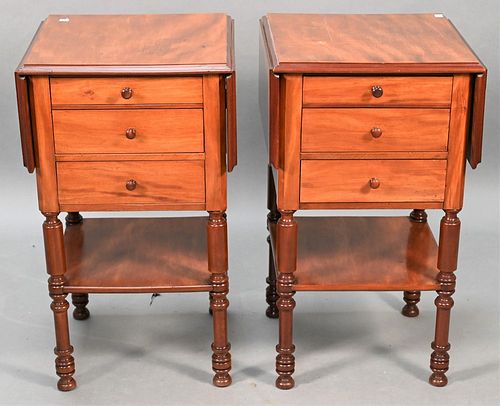 PAIR OF CUSTOM MAHOGANY DROP LEAF