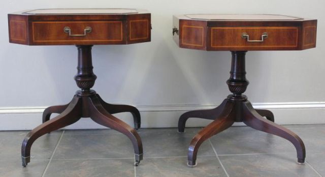 Pair of Custom Mahogany End