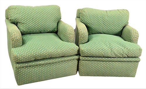PAIR OF CUSTOM UPHOLSTERED CLUB
