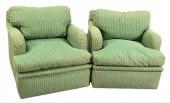 PAIR OF CUSTOM UPHOLSTERED CLU