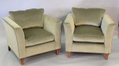 PAIR OF CUSTOM UPHOLSTERED OVE