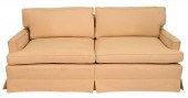PAIR OF CUSTOM UPHOLSTERED SOF