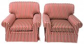 PAIR OF CUSTOM UPHOLSTERED STR