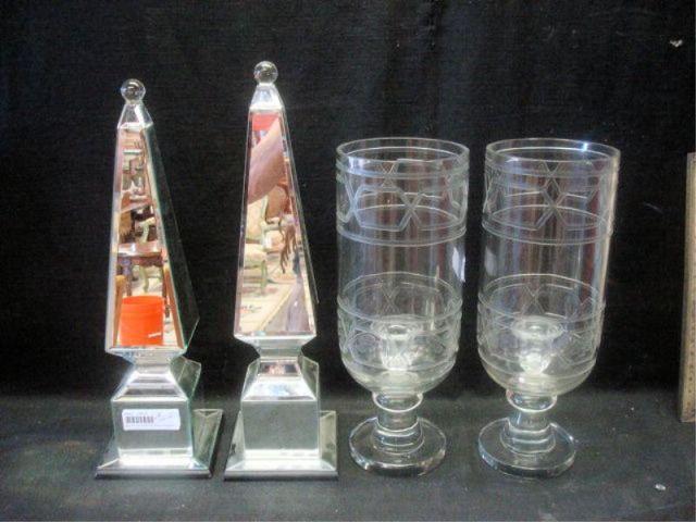 Pair of Cut Crystal Hurricane