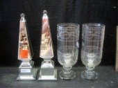 Pair of Cut Crystal Hurricane