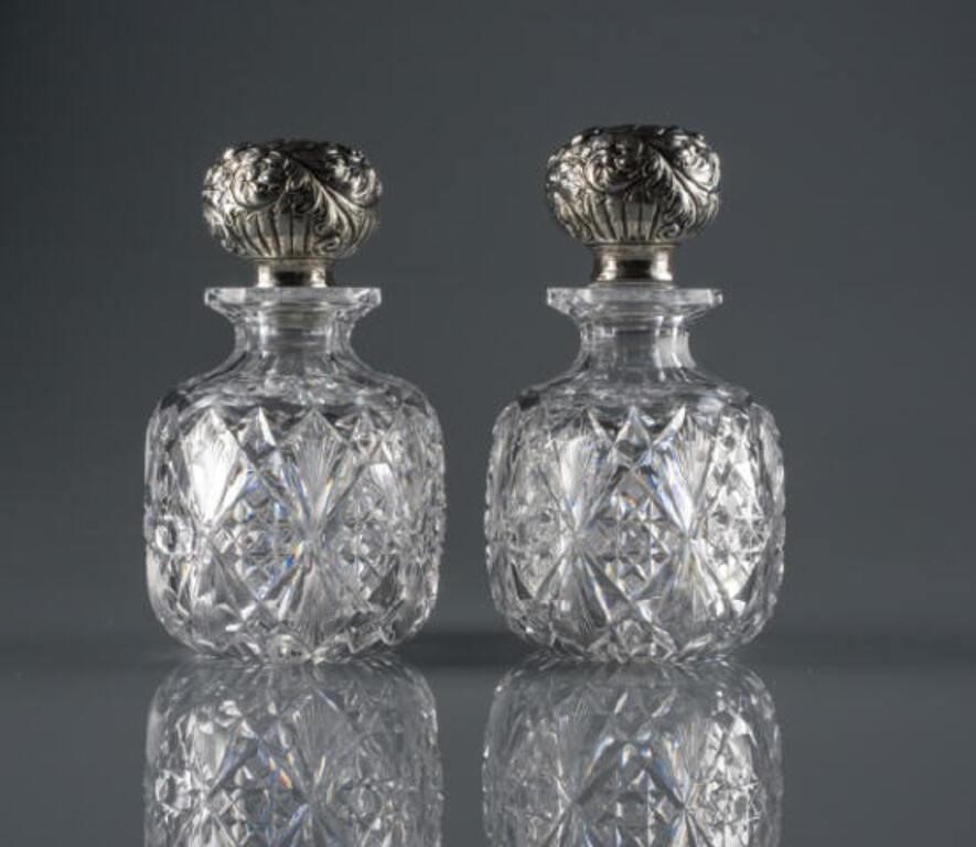 PAIR OF CUT CRYSTAL SPIRIT
