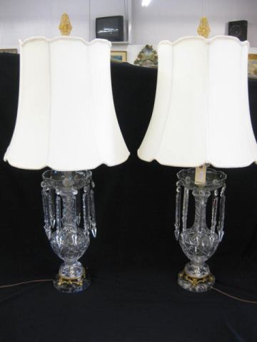 Pair of Cut Crystal Table Lamps