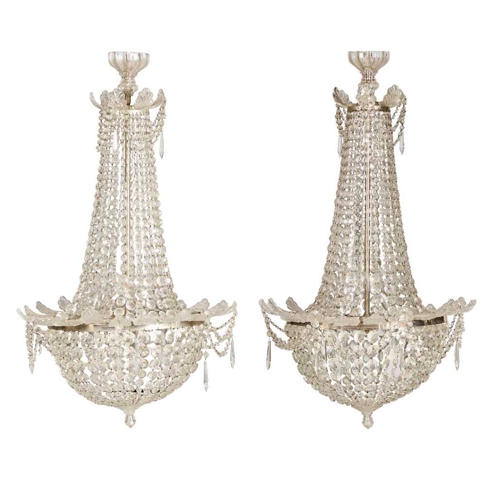 PAIR OF CUT GLASS BASKET
