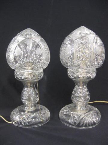 Pair of Cut Glass Lamps brilliant