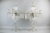 PAIR OF CUT GLASS SIX-LIGHT GI